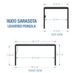 Backyard Discovery Sarasota 16’x10′ Galvanized Steel Louvered Pergola - Image 6