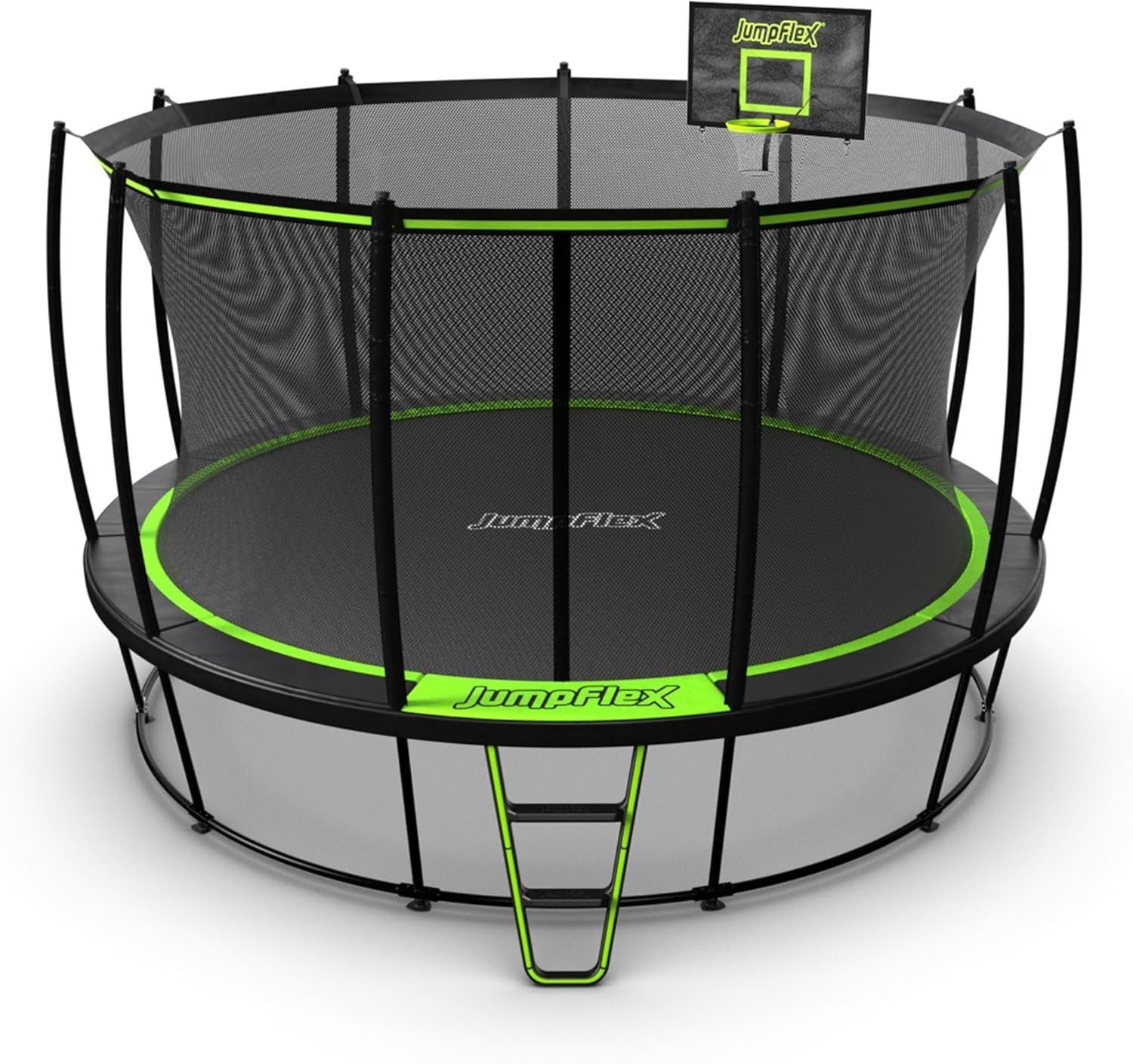 iben-product-108-image-1.jpg JumpFlex HERO 14 Backyard Outdoor Trampoline for Kids with Net & Ladder - Image 1