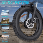 Folding Ebikes for Adults Ridstar 750W Motor 48V 14AH Removable Battery 20 X 4.0 Fat Tire Shimano 7-Speed 19.8MPH Electric Bike - Image 5