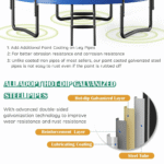 Giantex 8FT 10FT 12FT Trampoline with Enclosure, ASTM Approved Outdoor Large Trampoline with Ladder - Image 7