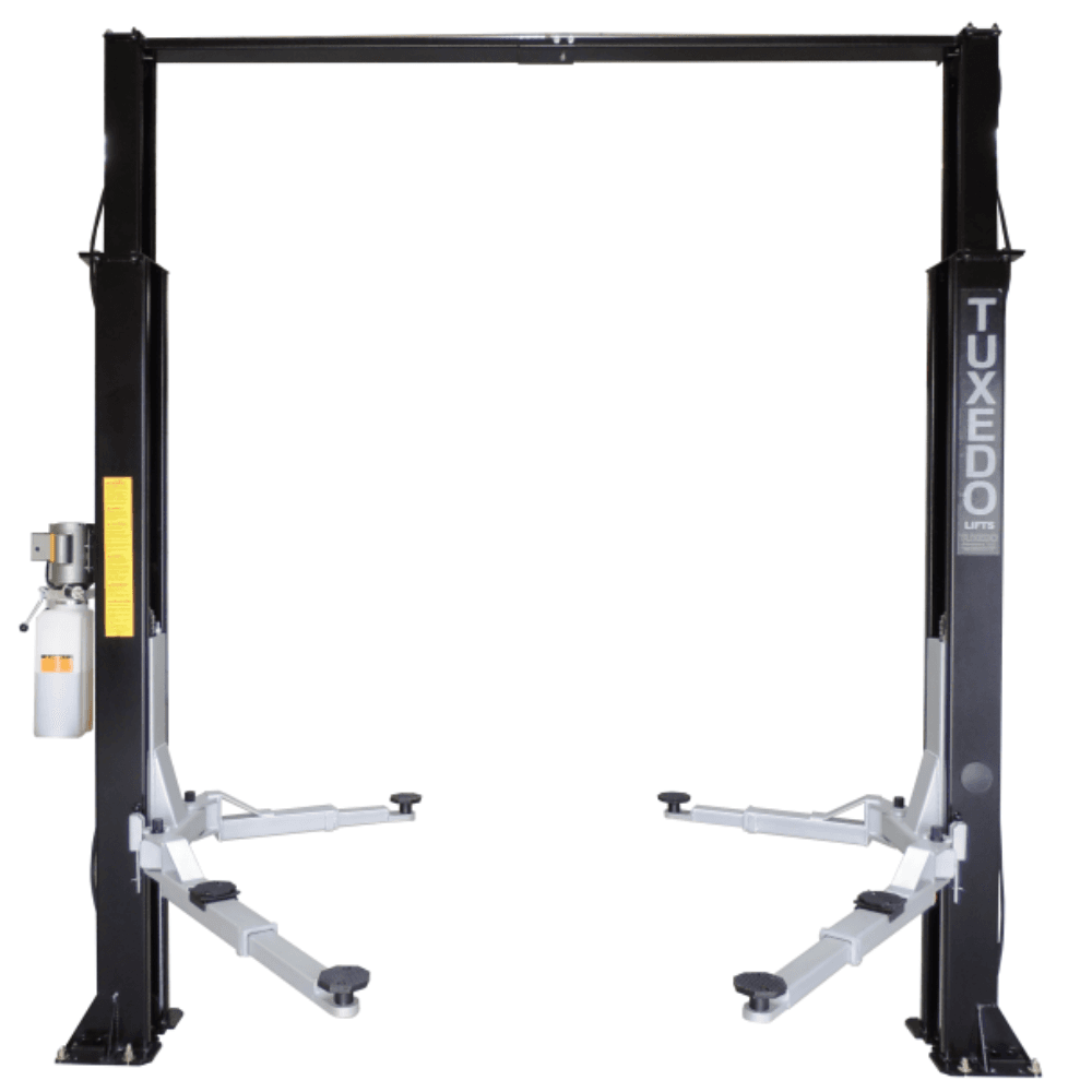 iben-product-178-image-1.png Asymmetric 2 Post Car Lift Clear Floor 9,000 lbs. Capacity Heavy Duty in Black - Image 1