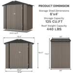 Patiowell 10 ft. W x 12 ft. D Size Upgrade Metal Storage Shed (119 sq. ft.) - Image 7