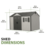 Lifetime 12.5 Ft. x 8 Ft. High-Density Polyethylene (Plastic) Outdoor Storage Shed with Steel-Reinforced Construction - Image 10