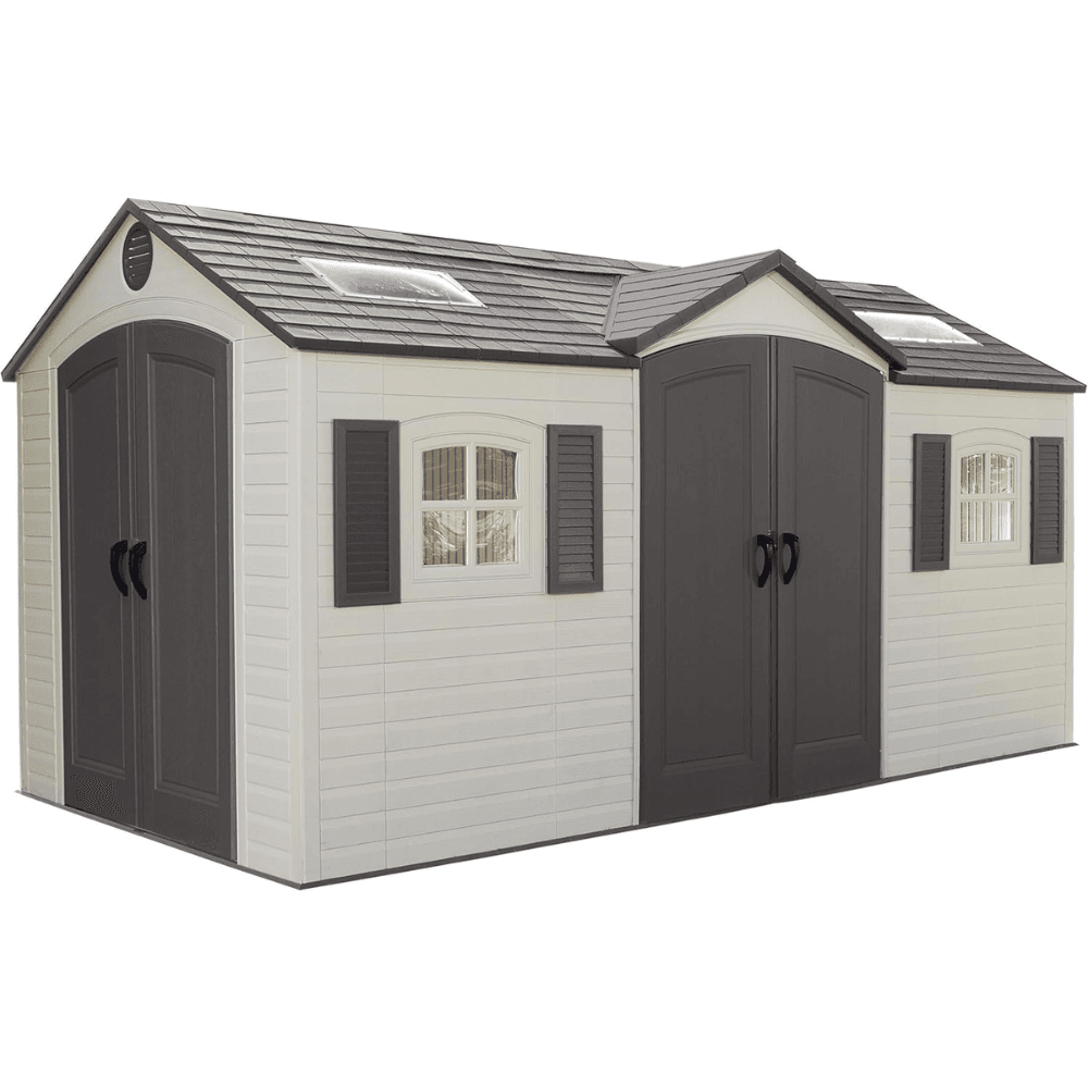 iben-product-248-image-1.png Lifetime 15 Ft. x 8 Ft. High-Density Polyethylene (Plastic) Outdoor Storage Shed with Steel-Reinforced Construction - Image 1