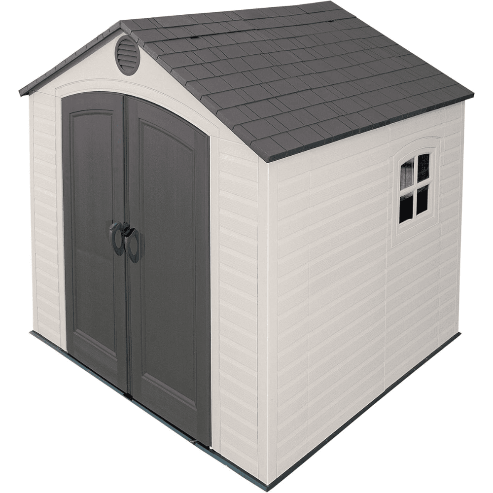iben-product-253-image-1.png Lifetime 8’ x 7.5’ Outdoor Storage Shed, Light Brown - Image 1