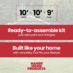 Rookwood 10 ft. W x 10 ft. D Wood Storage Shed With Floor - Image 7