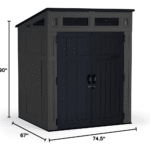 Suncast Modernist 6 ft. x 5 ft. Resin Vertical Pent Storage Shed with Floor Kit - Image 4
