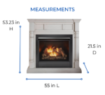 Duluth Forge Full Size Dual Fuel Ventless Gas Fireplace With Mantel – 32,000 BTU, Remote Control, Antique White Finish – Model# FDI32R-M-AW - Image 6