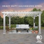 14×12 Hawthorne Traditional Steel Pergola With Sail Shade Soft Canopy - Image 8