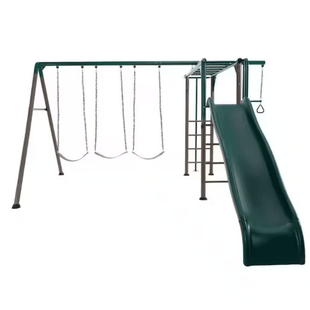 iben-product-74-image-1.png Lifetime Powder Coated Steel Swing Set with 4 Swing(s) , 1 Slide(s) - Image 1