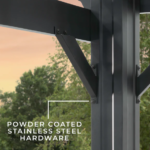 Stratford 16 Ft. X 12 Ft. Black Steel Traditional Pergola with Sail Shade Soft Canopy - Image 8