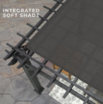 Stratford 12 Ft. X 10 Ft. Black Steel Traditional Pergola with Sail Shade Soft Canopy - Image 9