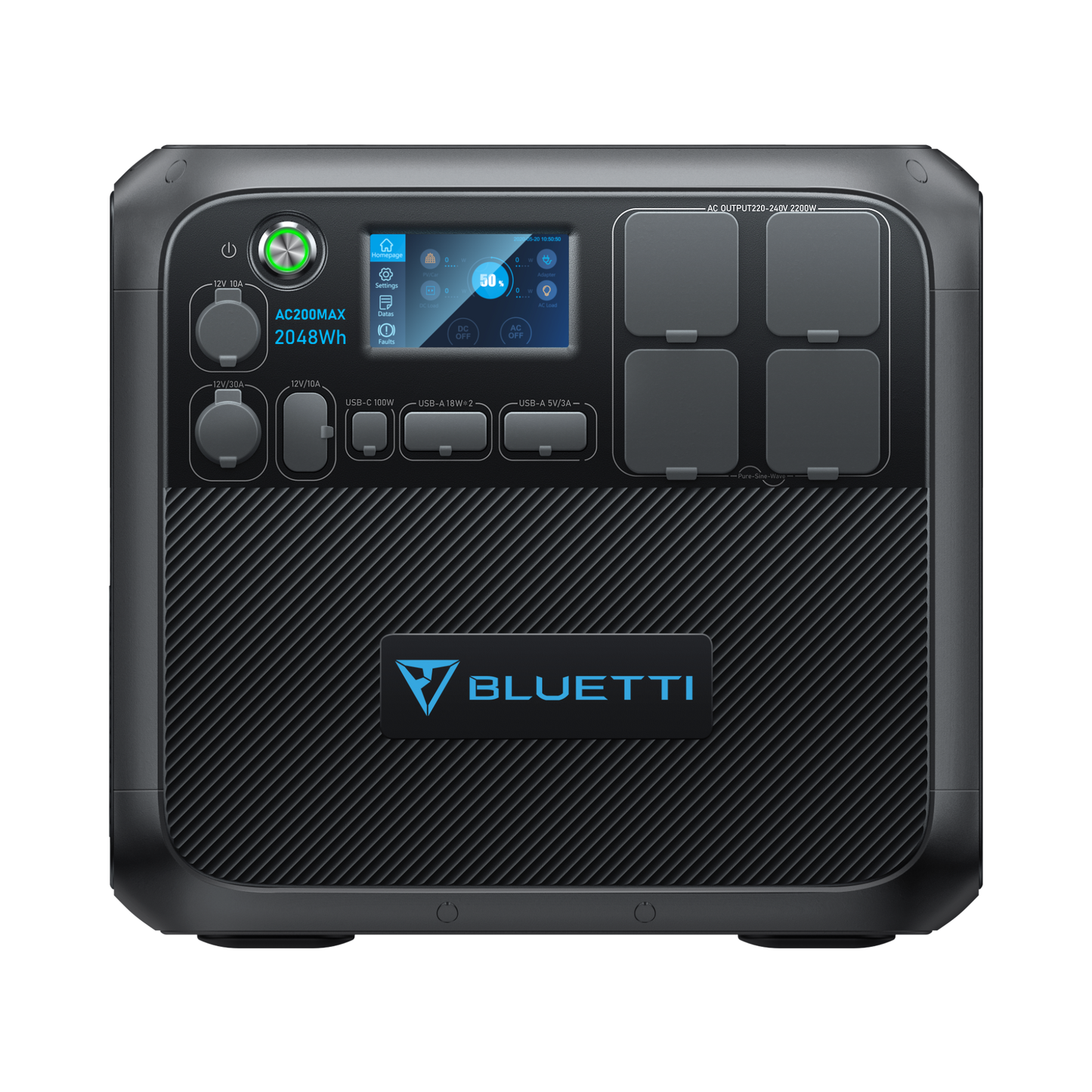 ibenry-product-5-image-1.png Bluetti Portable Generator 2200W With 350W Solar Panel Included, AC200MAX 2048Wh Solar Generator W/ 4 2200W AC Outlets, Expandable to 8192Wh for Home Backup - Image 1